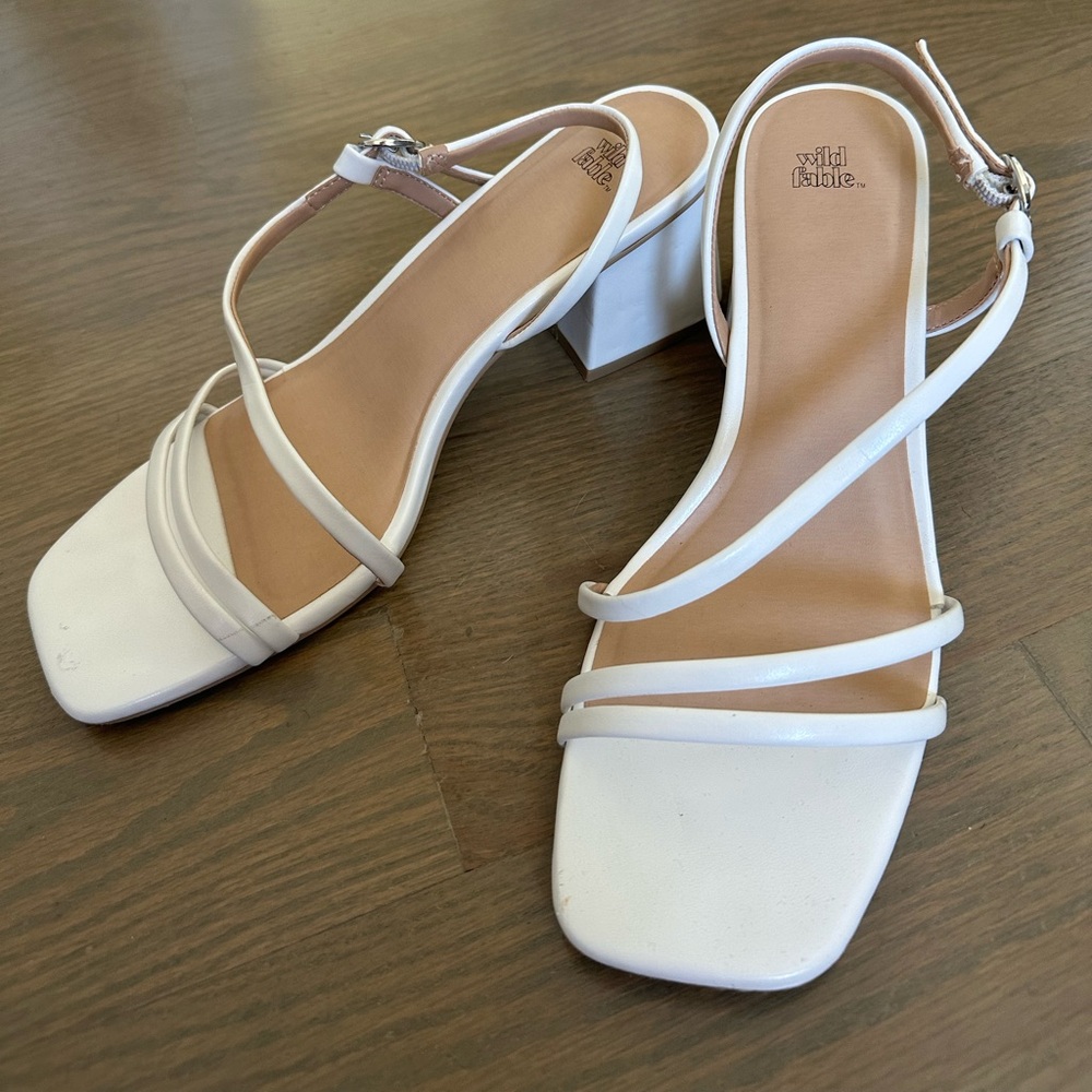 Target white strappy heel